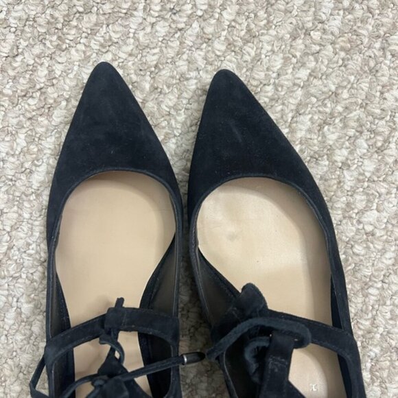 Lord & Taylor Women’s Size 7.5 Black Suede lace Ankle Strap Pumps Heels - Picture 9 of 9
